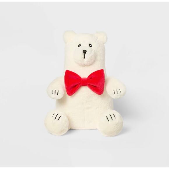(4) 7" Gigglescape Holiday Theme Polar Bear with Bow Stuffed Animal Ages 1+ New - Picture 1 of 12